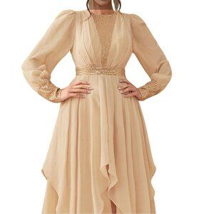 Women’s XL Chiffon Sequin Maxi Dress Glam Formal Evening Prom MOB Gown Wedding